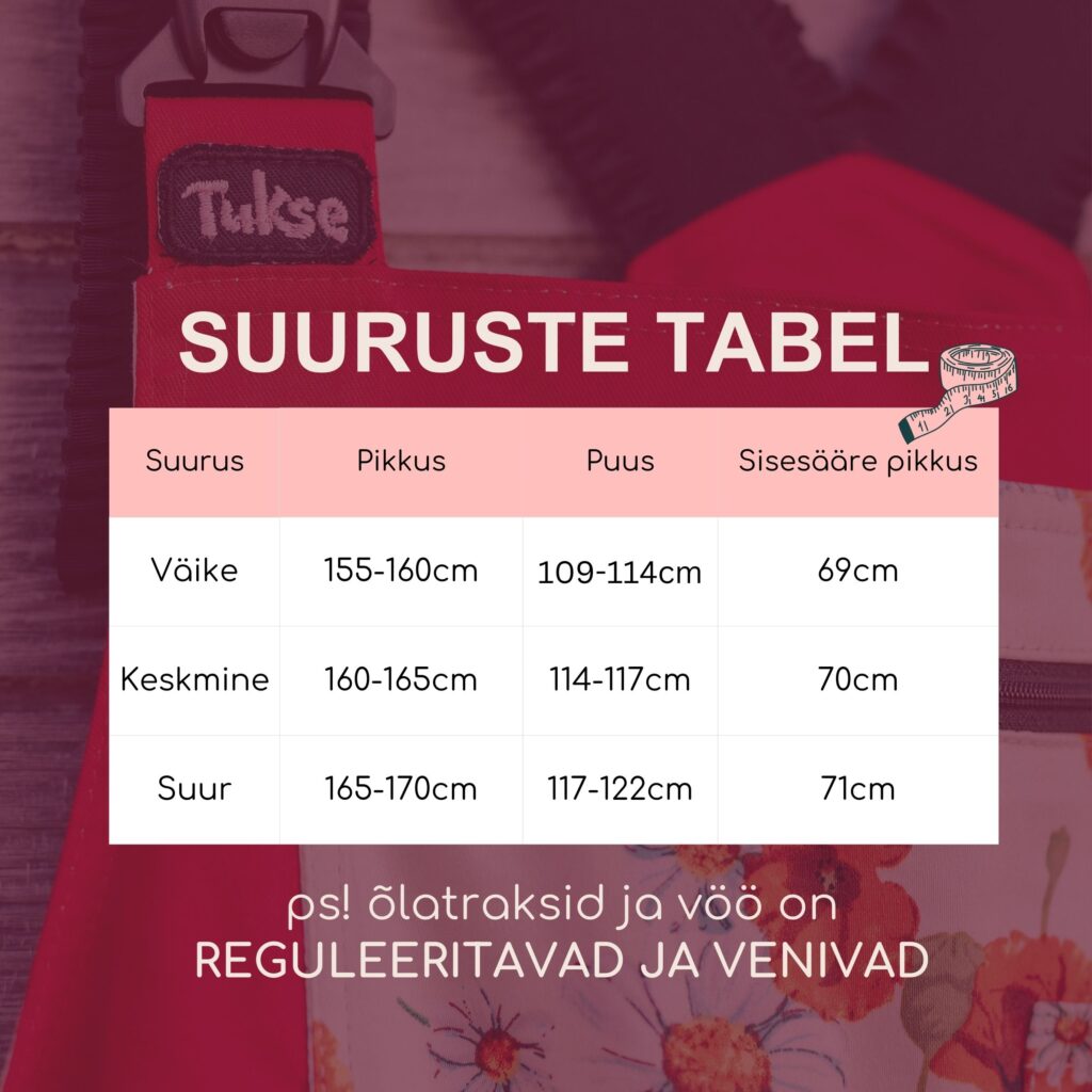 Tukse - Size Chart